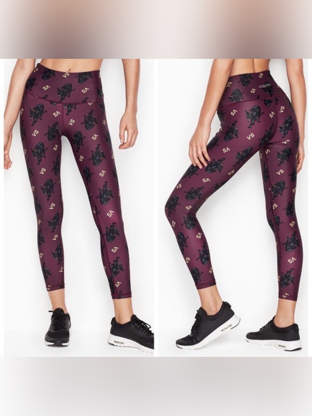 🌺VICTORIA SECRET BLACK PANTHER ATHLETIC LEGGINGS SIZE LARGE🌺